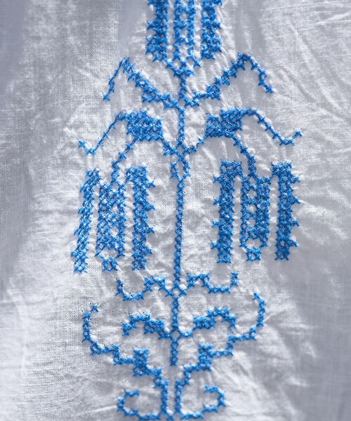 FREAK'S STORE（フリークスストア）の「インド コットンスラブ刺繍 バックリボンキャミソール<セットアップ対応>（キャミソール・レディース・オフホワイト/ブラック・ﾌﾘ-）」の10枚目の写真