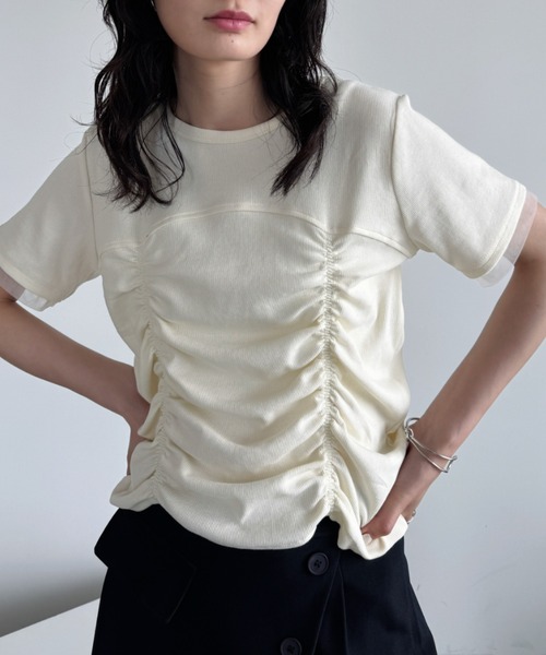 NOTHINGEVERYTHING plage シャーリングカットソー ホワイト NOTHINGEVERYTHING plage シャーリングカットソー ホワイト