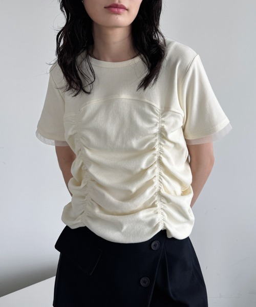 NOTHINGEVERYTHING plage シャーリングカットソー ホワイト NOTHINGEVERYTHING plage シャーリングカットソー ホワイト