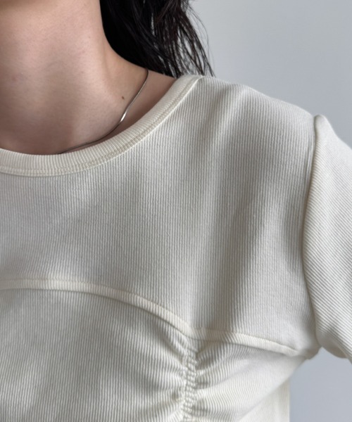 NOTHINGEVERYTHING plage シャーリングカットソー ホワイト NOTHINGEVERYTHING plage シャーリングカットソー ホワイト