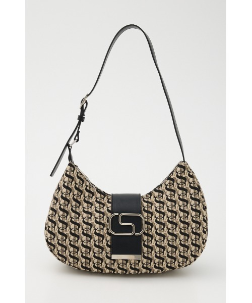 SLY（スライ）の「S BADGE BUCKLE BELTED BAG エス バッジ バックル ベルティド バッグ（ハンドバッグ・レディース・ベージュ/ブラック・FREE）」の6枚目の写真