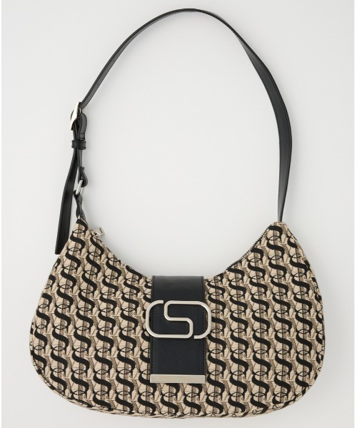 SLY（スライ）の「S BADGE BUCKLE BELTED BAG エス バッジ バックル ベルティド バッグ（ハンドバッグ・レディース・ベージュ/ブラック・FREE）」の3枚目の写真