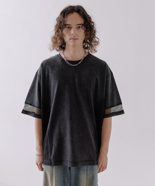 HARE（ハレ）の「メッシュキリカエカットソー(HARE)（Tシャツ/カットソー・メンズ・ブルー/ホワイト/グレー・FREE）」の3枚目の写真