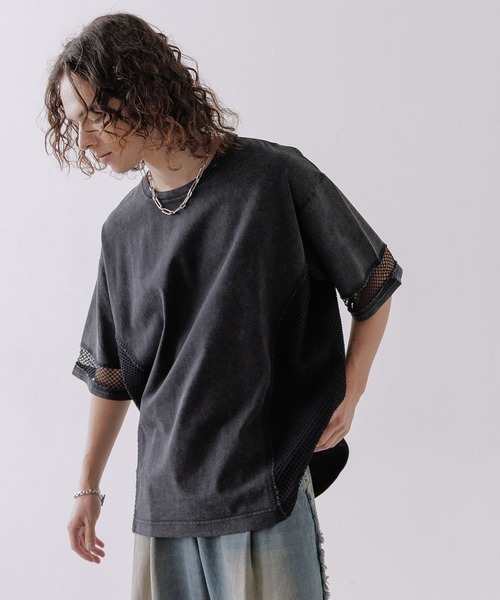 HARE（ハレ）の「メッシュキリカエカットソー(HARE)（Tシャツ/カットソー・メンズ・ブルー/ホワイト/グレー・FREE）」の19枚目の写真