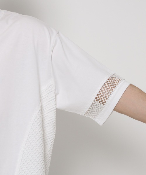 HARE（ハレ）の「メッシュキリカエカットソー(HARE)（Tシャツ/カットソー・メンズ・ブルー/ホワイト/グレー・FREE）」の15枚目の写真