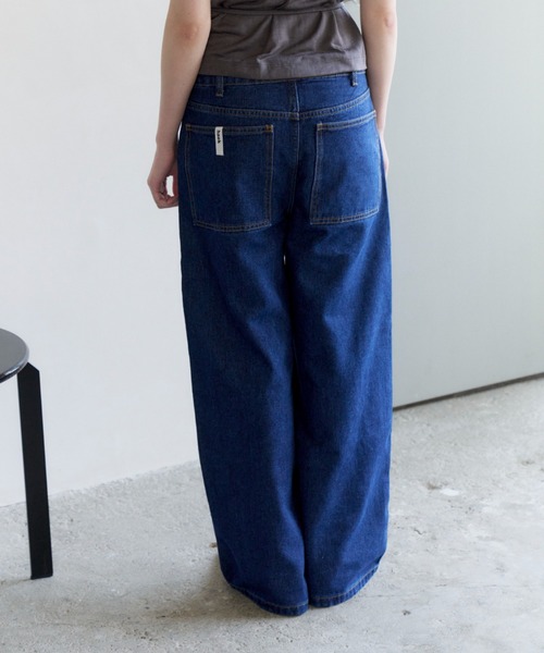 あわわわ セール】low waist wide denim pants/ローウエストデニムワイドパンツ