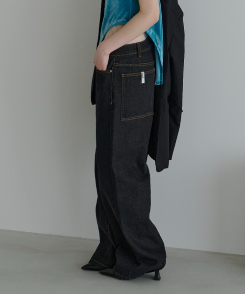 haek 新品未使用ローウエストデニム セール】low waist wide denim pants/ローウエストデニムワイド