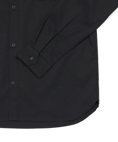 The DUFFER of ST.GEORGE（ザダファーオブセントジョージ）の「COOLMAX SEERSUCKER SETUP SHIRT：セットアップ クールマックス シアサッカーシャツ（シャツ/ブラウス・メンズ・ブラック/ネイビー・SMALL/X-LARGE/LARGE/MEDIUM）」の13枚目の写真