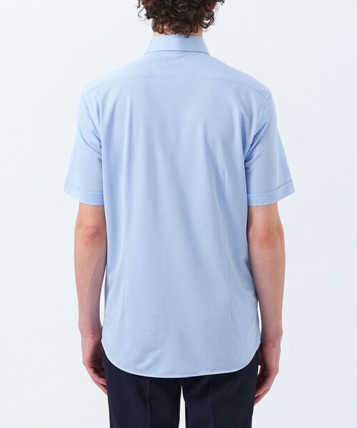 MACKINTOSH PHILOSOPHY（ﾏｯｷﾝﾄｯｼｭ ﾌｨﾛｿﾌｨｰ）の「トロッター トリコットジャージー半袖ボタンダウンシャツ  無地/ストライプ（シャツ/ブラウス・メンズ・ライトブルー/ホワイト/ダークネイビー/ネイビー・36/42/38/40）」の11枚目の写真