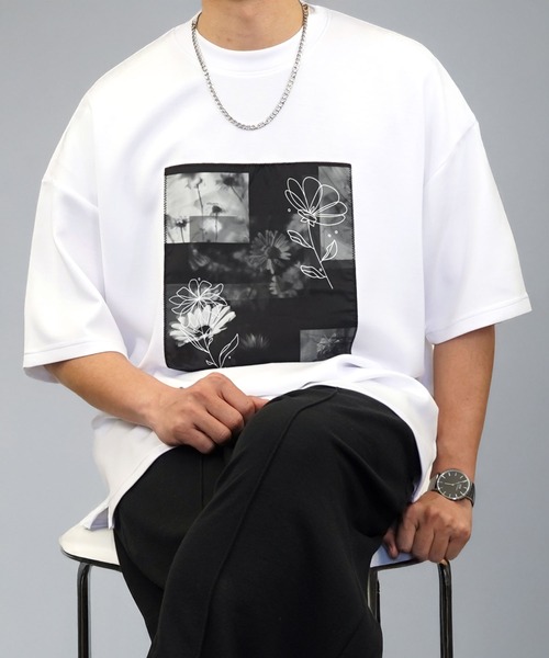 Burner(バーナー)の「【GROOVY STORE】スムースダンボール オーバーサイズ プリントカットソー 接触冷感 UVカット(Tシャツ/カットソー・メンズ・ホワイト/ホワイト系その他3/ライトグレー/ライトグレー系2/ブラック/ブラック系その他2/ホワイト系その他2/ブラック系その他3/ライトグレー系3・M/L/LL)」の3枚目の写真