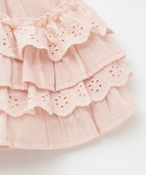 petit main（プティマイン）の「【リンク】レースフリルスカート(キッズ)（スカート・キッズ・ブルー/オフホワイト/ピンク・100cm/130cm/120cm/110cm/90cm/80ｃｍ）」の10枚目の写真