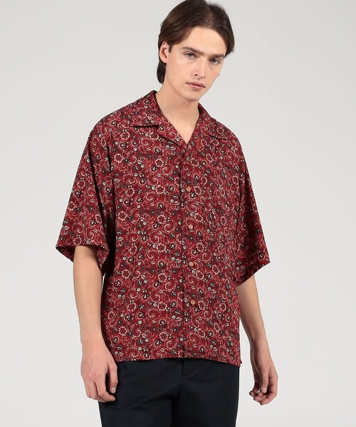 m's braque（エムズブラック）の「【別注】m's braque ポリエステル オープンカラー ハーフスリーブシャツ（シャツ/ブラウス・メンズ・レッド系その他2・38/36）」の2枚目の写真