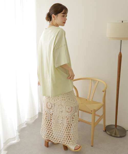 LAULEN（ローレン）の「cotton oversize tee /コットン オーバーサイズ  Tシャツ（Tシャツ/カットソー・レディース・グレー/ブラック/アイボリー・FREE）」の6枚目の写真