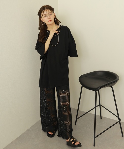 LAULEN（ローレン）の「cotton oversize tee /コットン オーバーサイズ  Tシャツ（Tシャツ/カットソー・レディース・グレー/ブラック/アイボリー・FREE）」の7枚目の写真