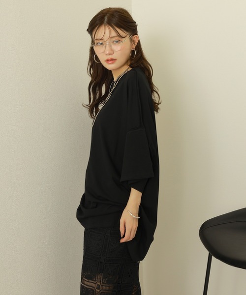 LAULEN（ローレン）の「cotton oversize tee /コットン オーバーサイズ  Tシャツ（Tシャツ/カットソー・レディース・グレー/ブラック/アイボリー・FREE）」の8枚目の写真
