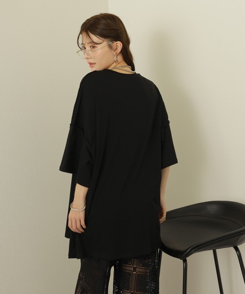 LAULEN（ローレン）の「cotton oversize tee /コットン オーバーサイズ  Tシャツ（Tシャツ/カットソー・レディース・グレー/ブラック/アイボリー・FREE）」の9枚目の写真