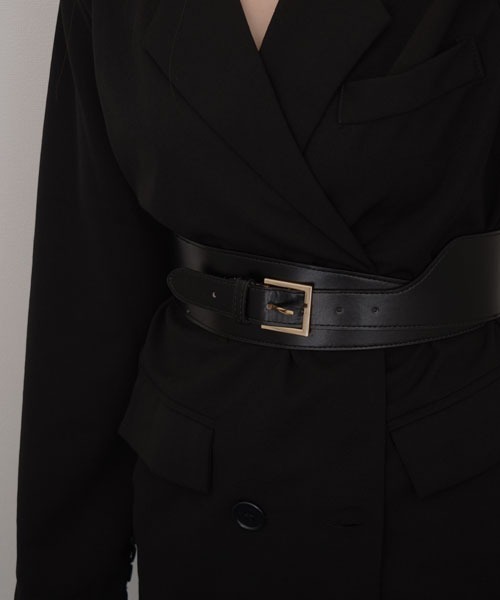 VIBGYOR Women（ヴィブジョー　ウィメン）の「【resonance】ブラック×ゴールド デザイン ゴムベルト/ベルト【マルチウェイ】（ベルト・レディース・ブラック系1/ブラック系2・FREE）」の4枚目の写真