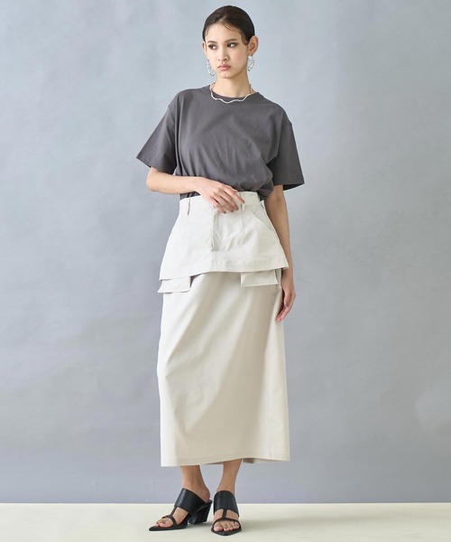 Settimissimo(セッティミッシモ)の「USAコットン シンプル クルーネック Tシャツ(Tシャツ/カットソー・レディース・オレンジ/ダークグレー/オフホワイト・FREE)」の20枚目の写真