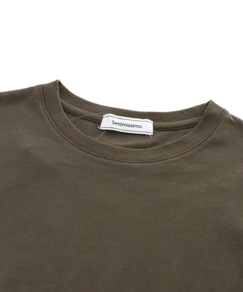 Settimissimo(セッティミッシモ)の「USAコットン シンプル クルーネック Tシャツ(Tシャツ/カットソー・レディース・オレンジ/ダークグレー/オフホワイト・FREE)」の12枚目の写真