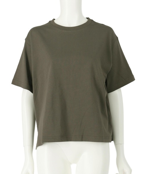 Settimissimo(セッティミッシモ)の「USAコットン シンプル クルーネック Tシャツ(Tシャツ/カットソー・レディース・オレンジ/ダークグレー/オフホワイト・FREE)」の15枚目の写真