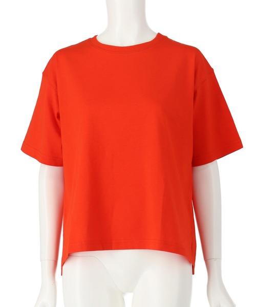 Settimissimo(セッティミッシモ)の「USAコットン シンプル クルーネック Tシャツ(Tシャツ/カットソー・レディース・オレンジ/ダークグレー/オフホワイト・FREE)」の16枚目の写真