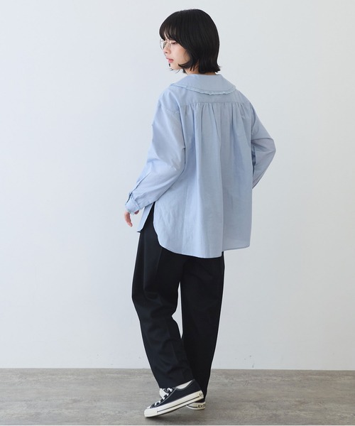 bulle de savon（ビュルデサボン）の「△コットン/シルク lace フリル衿ブラウス（シャツ/ブラウス・レディース・ホワイト/ブルーグレー/ブラック・FREE）」の20枚目の写真