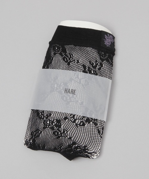 HARE（ハレ）の「フラワータグレースソックス(HARE)（ソックス/靴下・レディース・ブラック・FREE）」の5枚目の写真
