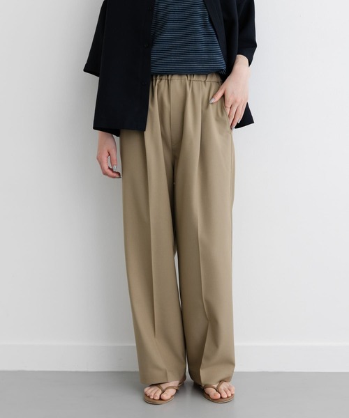 FORK&SPOON（フォークアンドスプーン）の「FORK&SPOON　ウエストギャザーイージーパンツ（その他パンツ・レディース・ダークブラウン/ネイビー/ベージュ・1/2）」の9枚目の写真