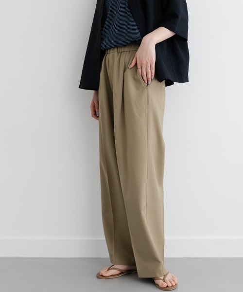 FORK&SPOON（フォークアンドスプーン）の「FORK&SPOON　ウエストギャザーイージーパンツ（その他パンツ・レディース・ダークブラウン/ネイビー/ベージュ・1/2）」の10枚目の写真