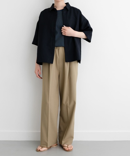 FORK&SPOON（フォークアンドスプーン）の「FORK&SPOON　ウエストギャザーイージーパンツ（その他パンツ・レディース・ダークブラウン/ネイビー/ベージュ・1/2）」の15枚目の写真