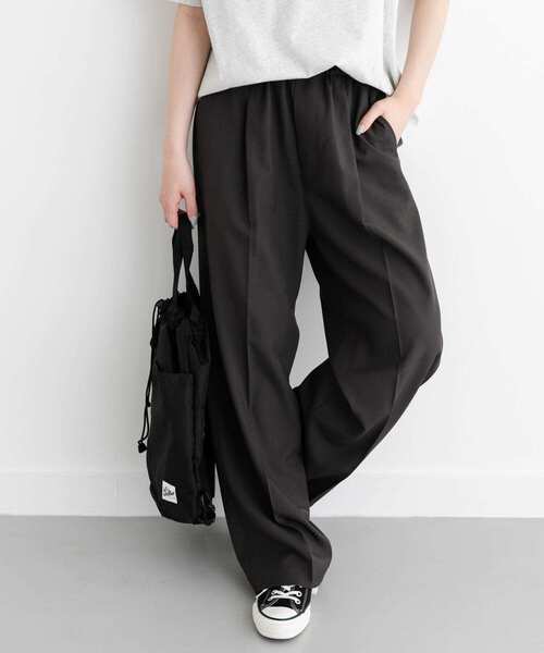 FORK&SPOON（フォークアンドスプーン）の「FORK&SPOON　ウエストギャザーイージーパンツ（その他パンツ・レディース・ダークブラウン/ネイビー/ベージュ・1/2）」の22枚目の写真