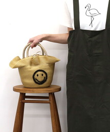 ＳＭＩＬＥＹ　ビーズ刺繍フリルブレードカゴバッグ