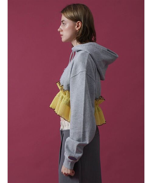 :ETHROF(イーサオブ)の「PLEATS FRILL SHORT PARKA(スウェット・レディース・ブラック/杢グレー/ブルー系その他・MEDIUM)」の12枚目の写真
