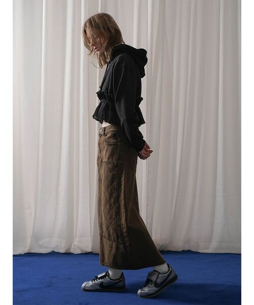 :ETHROF(イーサオブ)の「PLEATS FRILL SHORT PARKA(スウェット・レディース・ブラック/杢グレー/ブルー系その他・MEDIUM)」の8枚目の写真