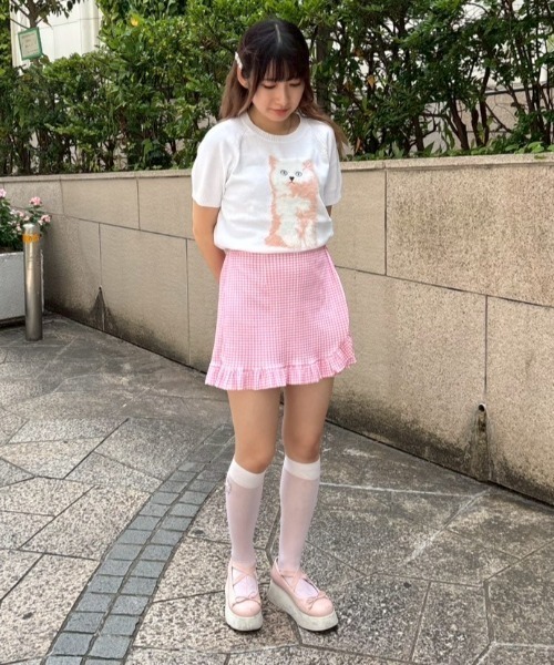 Candy Stripper(キャンディストリッパー)の「GINGHAM CHECK FRILL SKIRT パンツ(その他パンツ・レディース・ピンク/ブラック・FREE)」の12枚目の写真