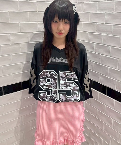 Candy Stripper(キャンディストリッパー)の「GINGHAM CHECK FRILL SKIRT パンツ(その他パンツ・レディース・ピンク/ブラック・FREE)」の7枚目の写真