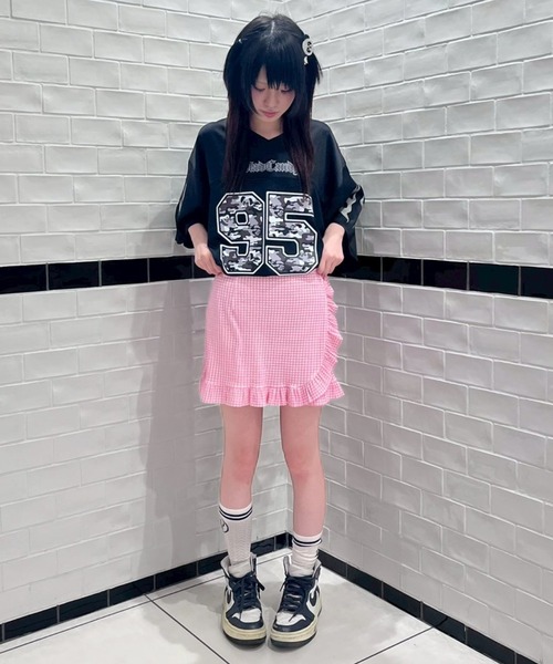 Candy Stripper(キャンディストリッパー)の「GINGHAM CHECK FRILL SKIRT パンツ(その他パンツ・レディース・ピンク/ブラック・FREE)」の10枚目の写真