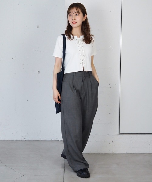 tiptop（ティップトップ）の「テレコレースアッププルオーバー（Tシャツ/カットソー・レディース・ブラック/オフホワイト/レッド/ホワイト系その他/イエロー・FREE）」の10枚目の写真