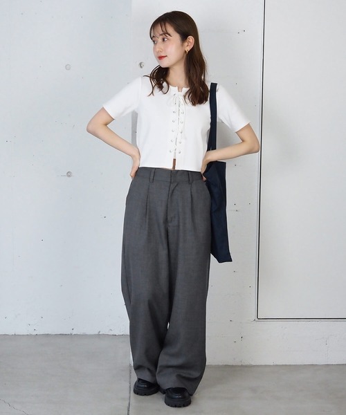tiptop（ティップトップ）の「テレコレースアッププルオーバー（Tシャツ/カットソー・レディース・ブラック/オフホワイト/レッド/ホワイト系その他/イエロー・FREE）」の9枚目の写真