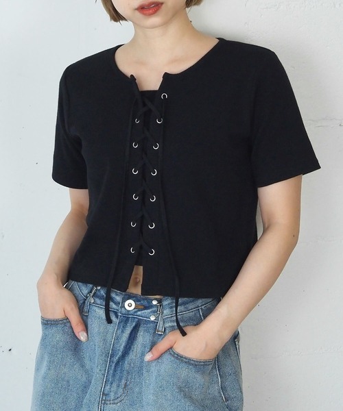 tiptop（ティップトップ）の「テレコレースアッププルオーバー（Tシャツ/カットソー・レディース・ブラック/オフホワイト/レッド/ホワイト系その他/イエロー・FREE）」の14枚目の写真