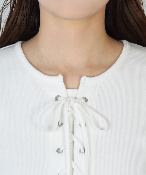 tiptop（ティップトップ）の「テレコレースアッププルオーバー（Tシャツ/カットソー・レディース・ブラック/オフホワイト/レッド/ホワイト系その他/イエロー・FREE）」の20枚目の写真