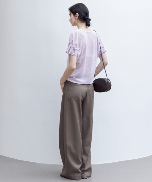 tageechita(タジチタ)の「【tageechita】シアーギャザースリーブTシャツ(Tシャツ/カットソー・レディース・アイボリー/ライラック・S/M/L)」の17枚目の写真