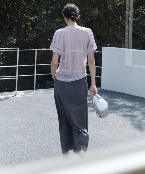 tageechita(タジチタ)の「【tageechita】シアーギャザースリーブTシャツ(Tシャツ/カットソー・レディース・アイボリー/ライラック・S/M/L)」の22枚目の写真