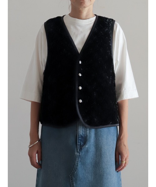ベロアキルティング ショートベスト | NOMBRE IMPAIR