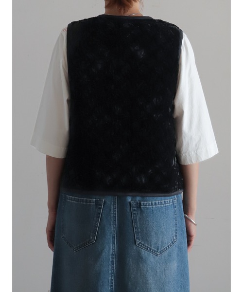 ベロアキルティング ショートベスト | NOMBRE IMPAIR
