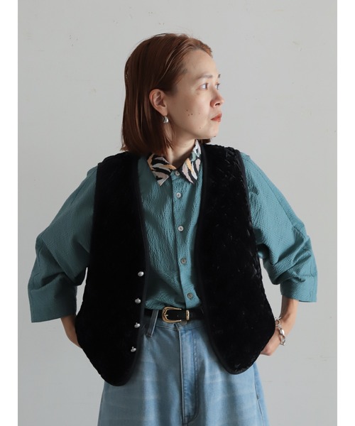 ベロアキルティング ショートベスト | NOMBRE IMPAIR