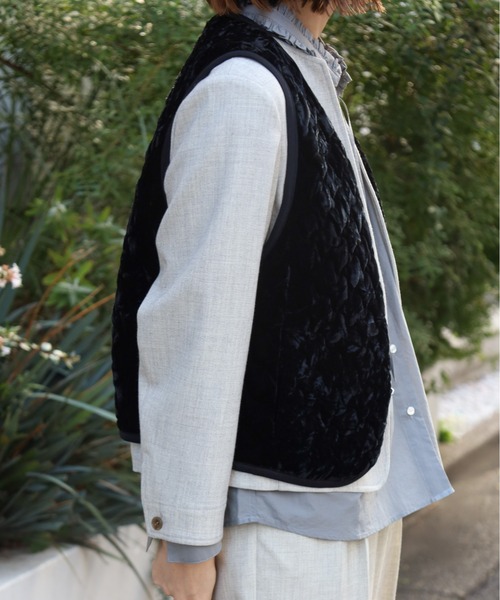 ベロアキルティング ショートベスト | NOMBRE IMPAIR