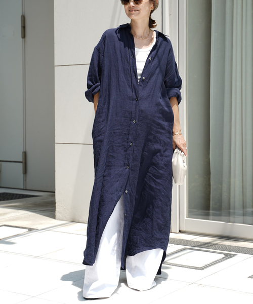 LInen シャツドレス（ワンピース）｜Deuxieme Classe