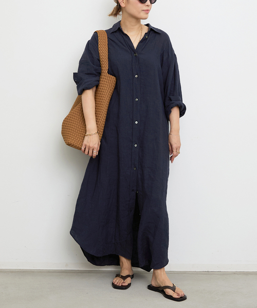 LInen シャツドレス（ワンピース）｜Deuxieme Classe