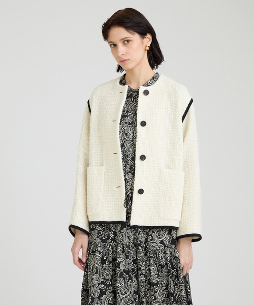 【新品未使用】ハウスオブロータス　ノーカラー　コットンジャケット ブランド古着】HOUSE OF LOTUS｜ハウスオブロータスのノーカラー